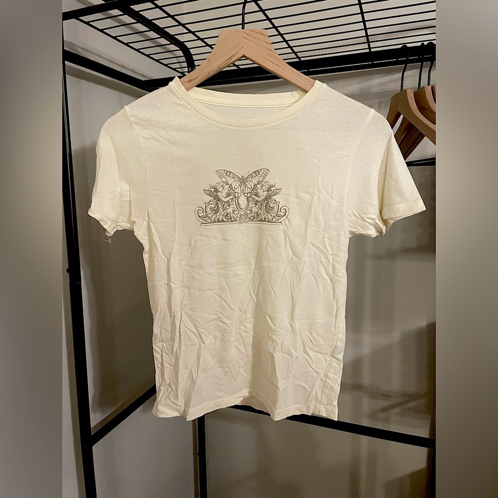 Pacsun shortsleeve beige baby tee